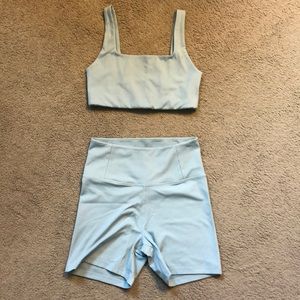 Girlfriend Collective RIB Tommy Sports Bra and High Rise Run Short Set, XS